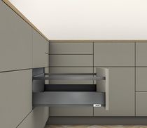 Kit bloc-tiroir MERIVOBOX - Gris orion mat - BLUMOTION Hauteur E avec tube (192 mm)