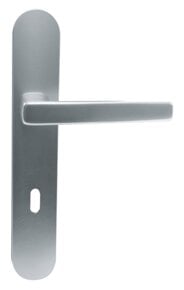 POIGNEE DE PORTE GRANDE PLAQUE ARTIS FINITION PLATINE VACHETTE ASSA ABLOY