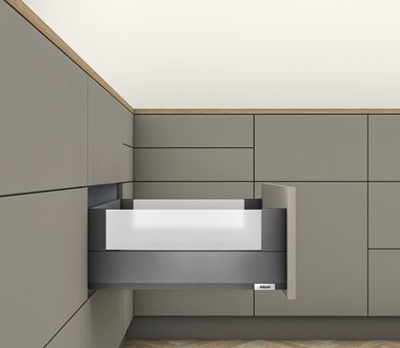 Kit bloc-tiroir MERIVOBOX - Gris orion mat - BLUMOTION