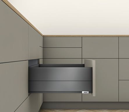 Kit bloc-tiroir MERIVOBOX - Gris orion mat - BLUMOTION