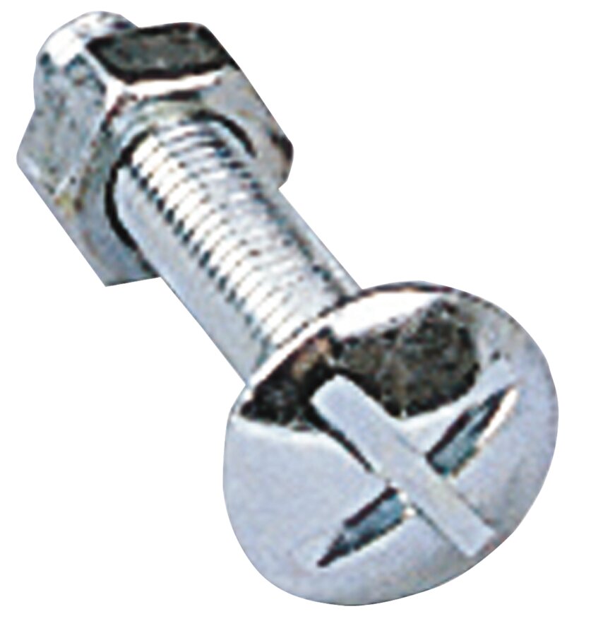 Lot De 10 Boulons Poêliers Vissal - Tête Large Ronde, Acier Zingué, 4x25 Mm - Neuf En Sachet